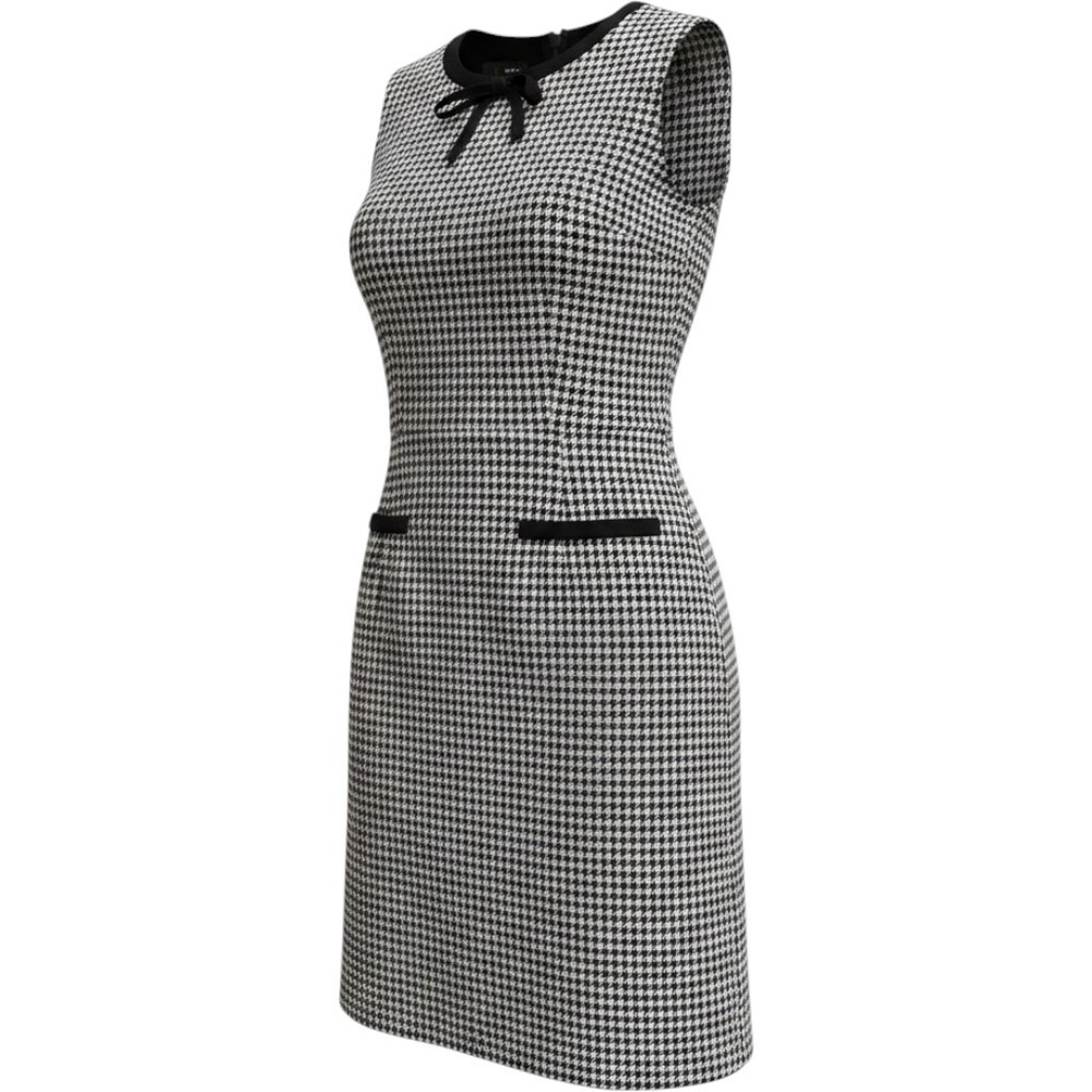 Talbots Black and‎ White Checkered Midi Dress